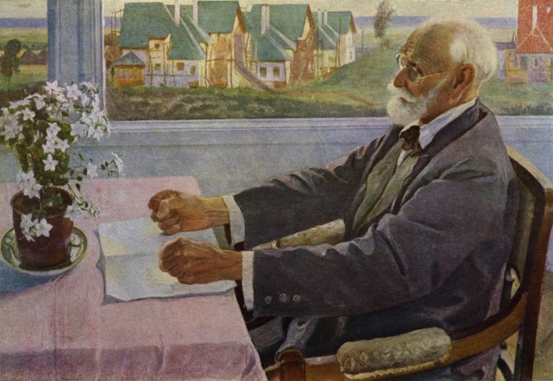 Portret van de Russische fysioloog Ivan Pavlov door Mikhail Vasilievich Nesterov