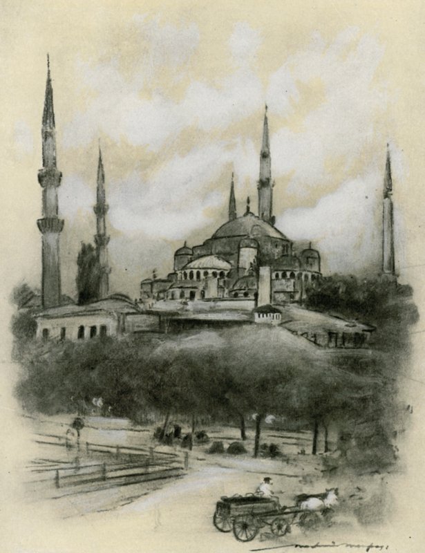 Moskee van St. Sophia, Constantinopel door Mortimer Ludington Menpes