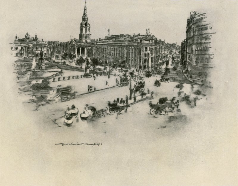 Trafalgar Square door Mortimer Ludington Menpes