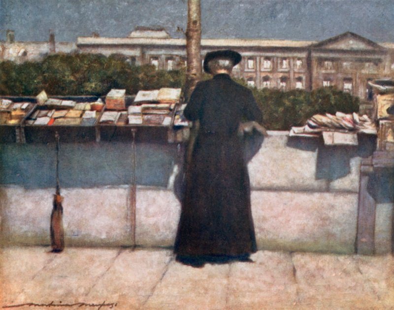 Boekenstalletje aan de Seine door Mortimer Ludington Menpes