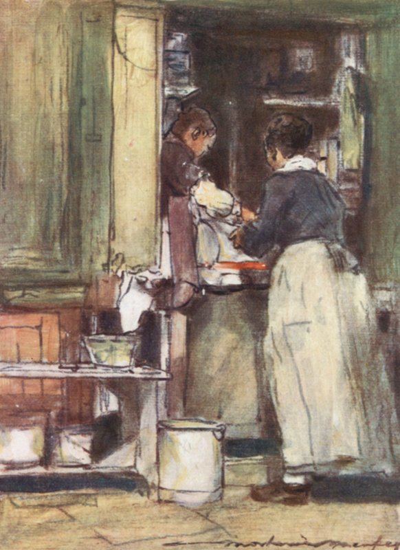 Winkel bij de Centrale Markt door Mortimer Ludington Menpes
