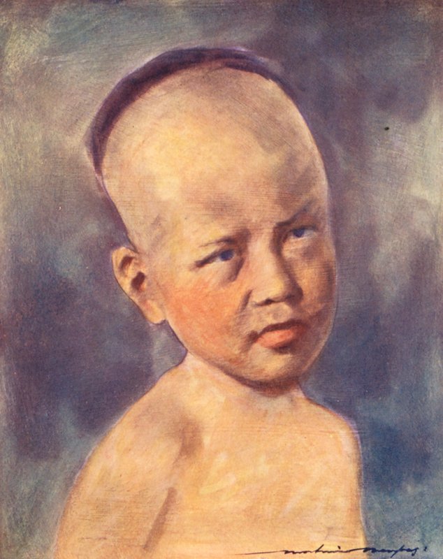 Wereldkinderen: Birmees, een baby door Mortimer Ludington Menpes
