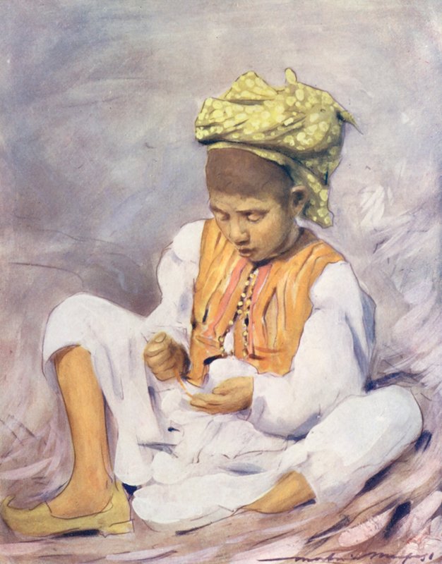 Wereldkinderen: Indiaas, Kralen Rijgen door Mortimer Ludington Menpes
