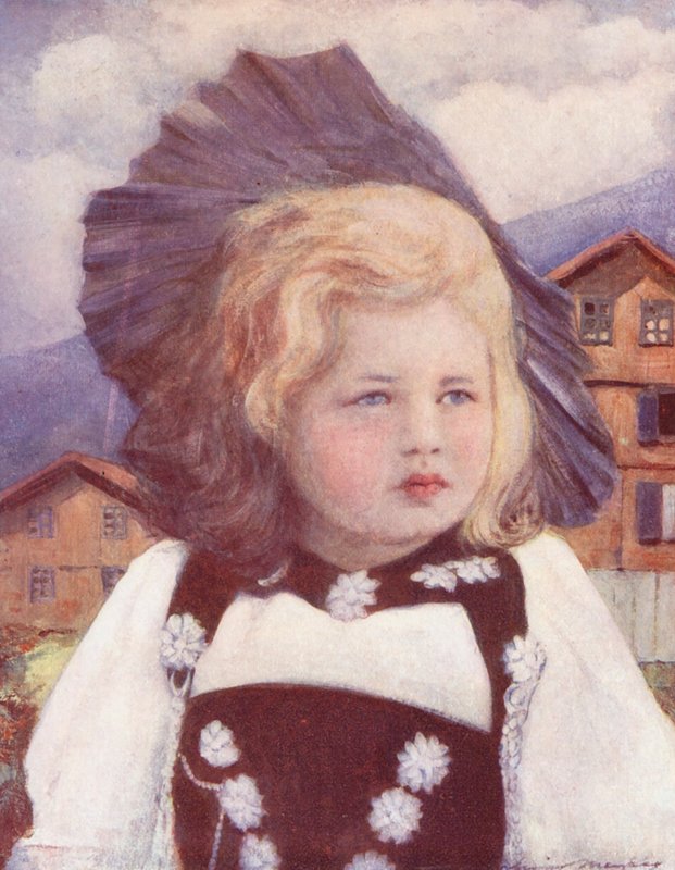 Wereldkinderen: Zwitsers, Een Baby van Interlaken door Mortimer Ludington Menpes