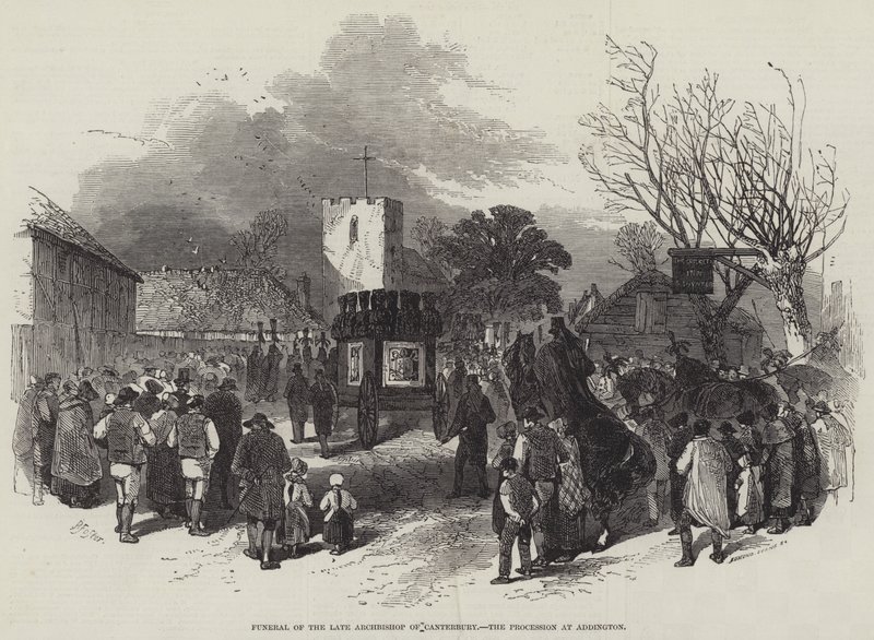 Begrafenis van de Laatste Aartsbisschop van Canterbury, de Processie in Addington door Myles Birket Foster