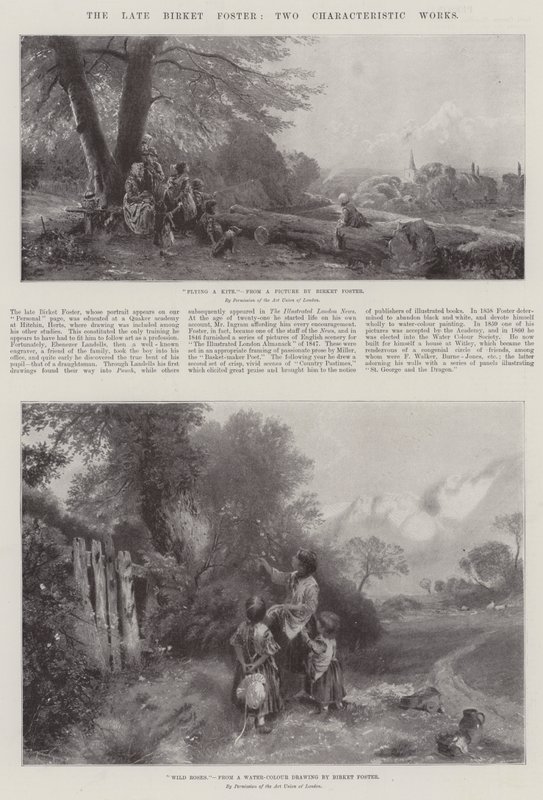De overleden Birket Foster, twee karakteristieke werken door Myles Birket Foster
