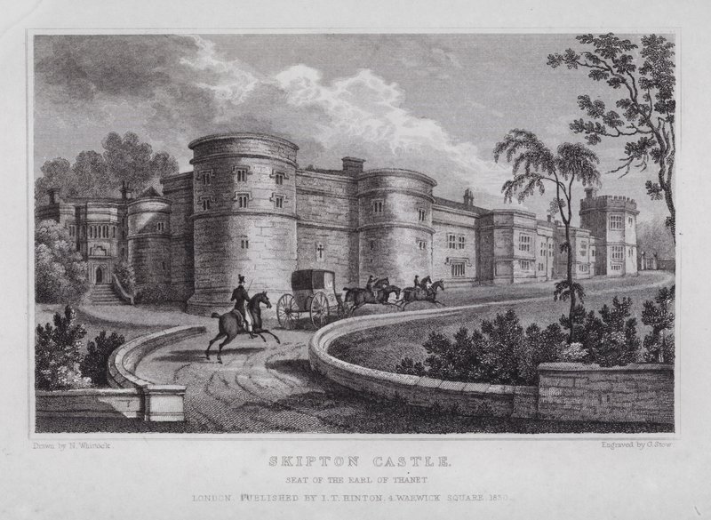 Skipton Castle, Zetel van de Graaf van Thanet door Nathaniel (after) Whittock
