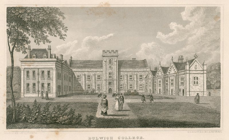Dulwich College, Londen door Nathaniel Whittock