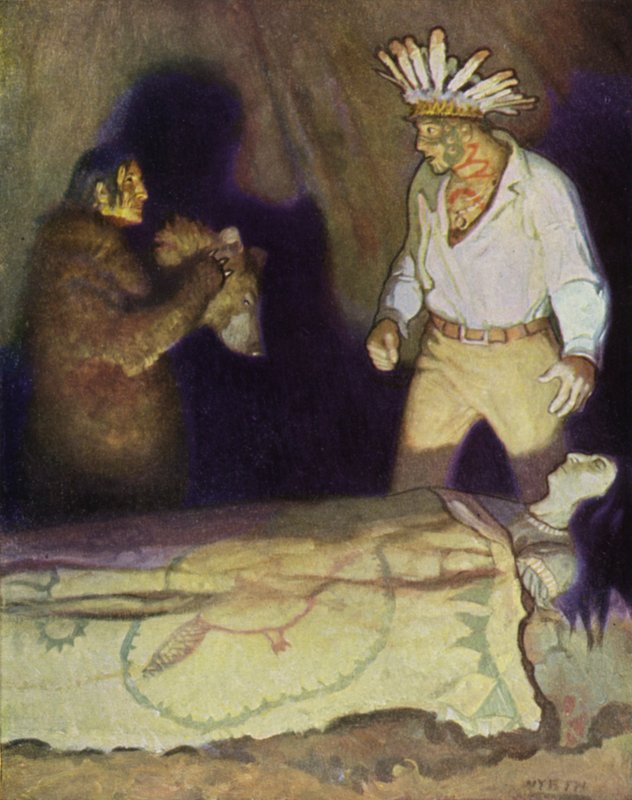Illustratie voor De laatste der Mohikanen door Newell Convers Wyeth