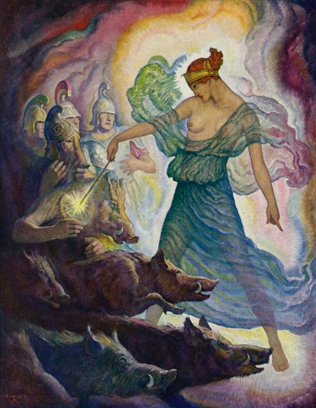 Odyssee: Circe en de Varkens door Newell Convers Wyeth