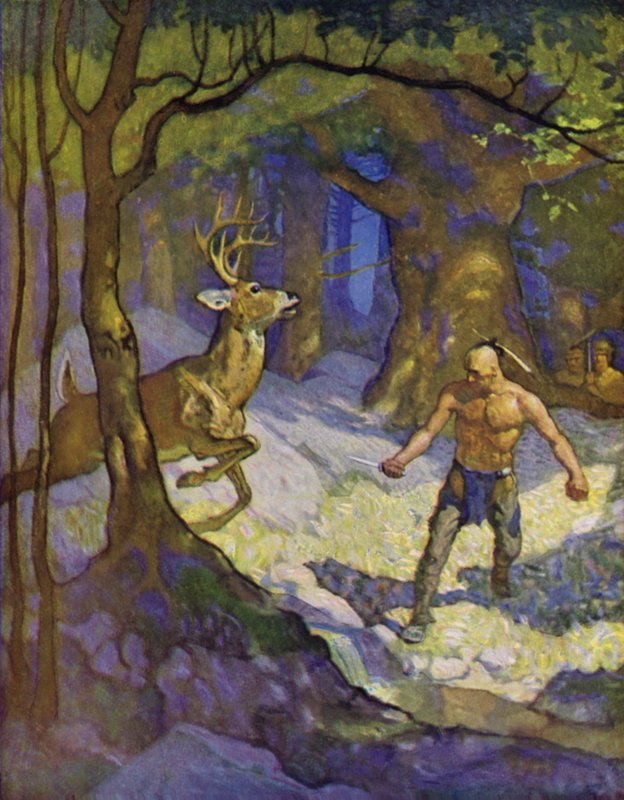 Illustratie voor De Laatste der Mohikanen door Newell Convers Wyeth