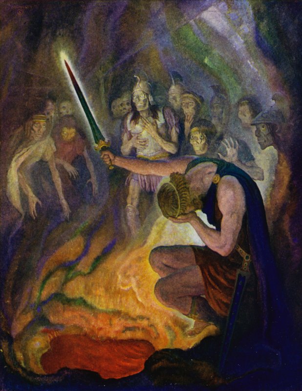 Odyssee: Odysseus in het land van de doden door Newell Convers Wyeth