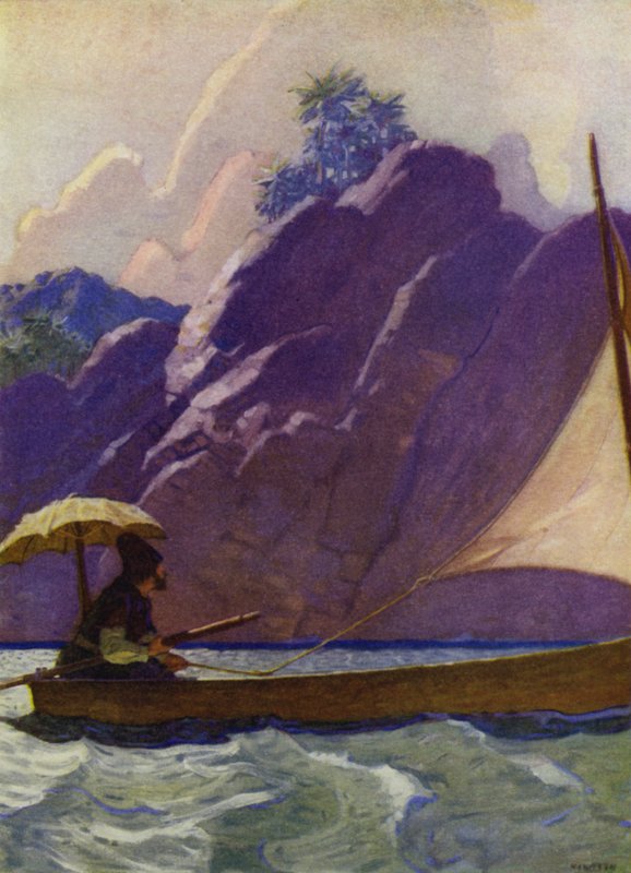 Illustratie voor Robinson Crusoe door Newell Convers (after) Wyeth