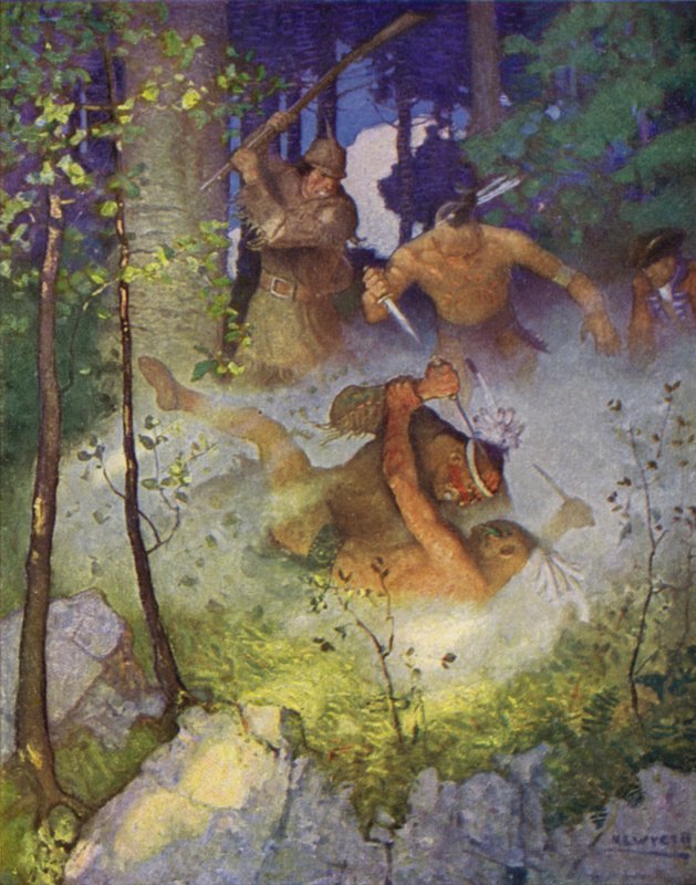 Illustratie voor The Last of the Mohicans door Newell Convers (after) Wyeth