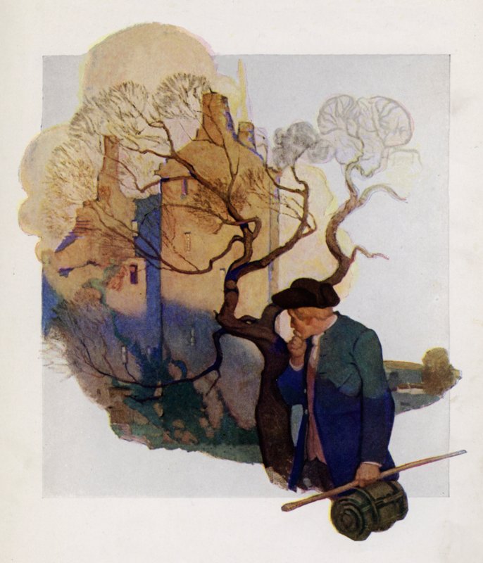 Titelpagina illustratie voor Kidnapped door Robert Louis Stevenson (kleur litho) door Newell Convers (after) Wyeth