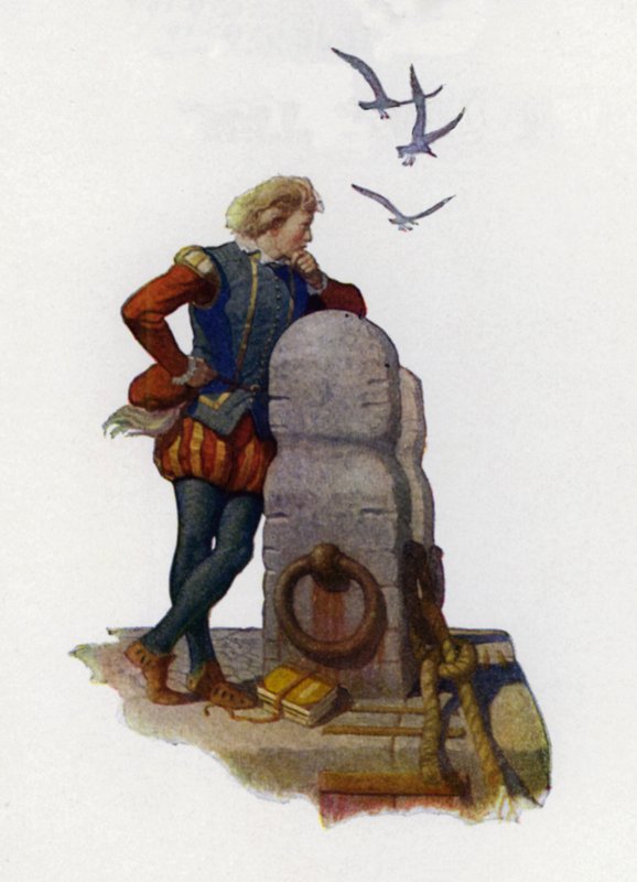 Titelpagina illustratie voor Westward Ho! door Charles Kingsley door Newell Convers (after) Wyeth