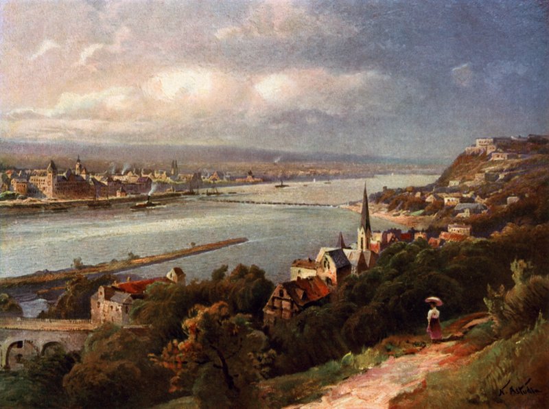 Koblenz en Ehrenbreitstein door Nicolai Astudin