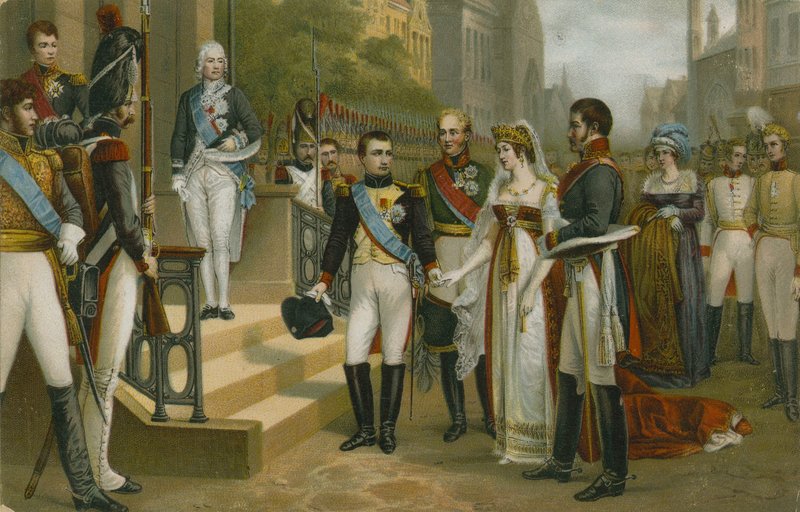 Napoleon ontvangt koningin Louise van Pruisen in Tilsit, 6 juli 1807 door Nicolas Louis Francois Gosse