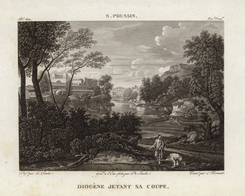 Diogene Werpt Zijn Beker Weg door Nicolas Poussin
