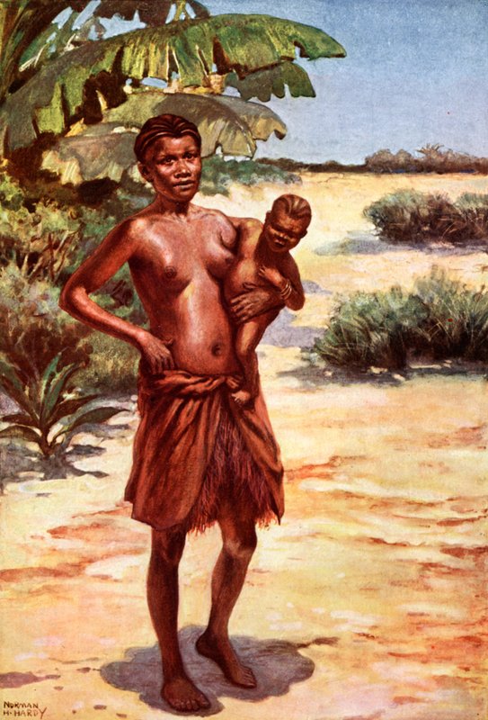 Bambala vrouw: Kwilu rivier, Congo Vrijstaat door Norman Hardy