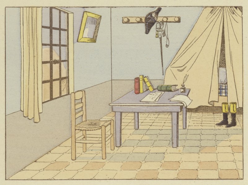 Als luitenant in Valence in 1785, stond Napoleon voor zonsopgang op door Onfray de Breville Job