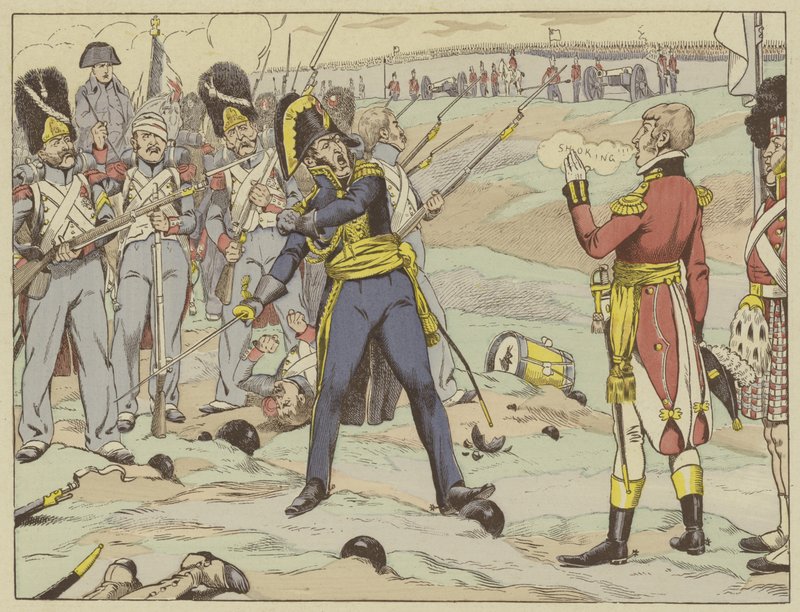 Voor het eerst verslagen, op een plaats die bekend staat als Waterloo, maar in de geschiedenis als verraad. Die dag gaf Cambronne zijn laatste woord. door Onfray de Breville Job