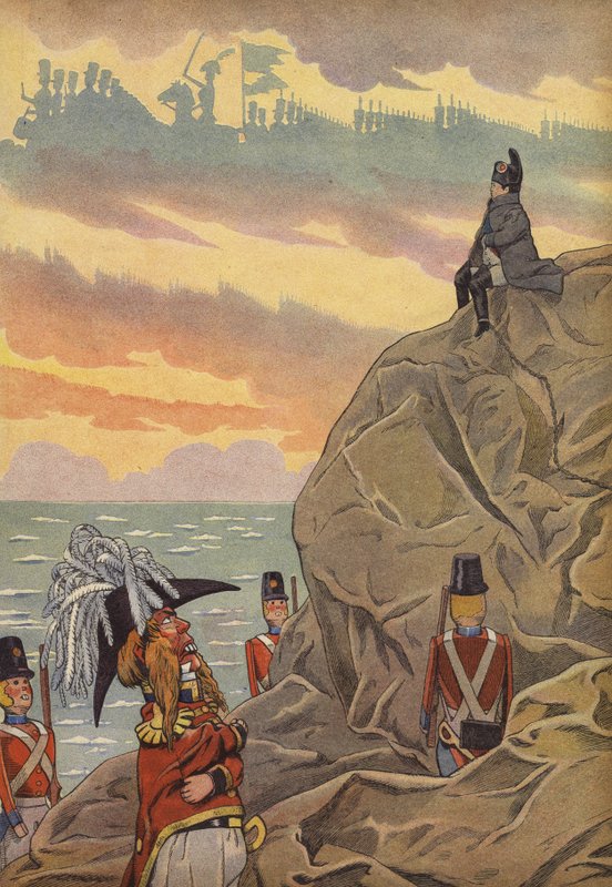 Napoleon op Sint-Helena, bewaakt door de Britten door Onfray de Breville Job