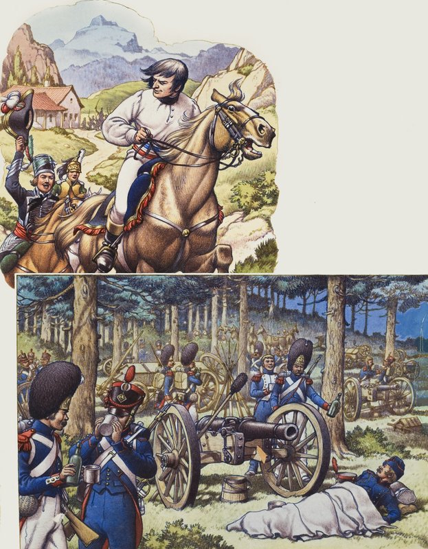 Napoleon en Napoleons keizerlijke garde (gouache op papier) door Pat (1907 95) Nicolle