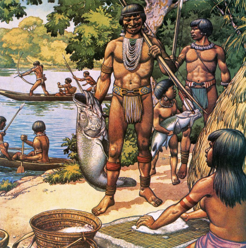 Amazone-indianen door Pat (1907-95) Nicolle