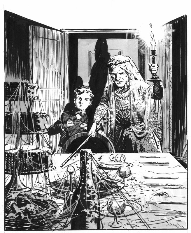 Illustratie voor Grote Verwachtingen door Charles Dickens (pen en inkt) door Pat (1907 95) Nicolle