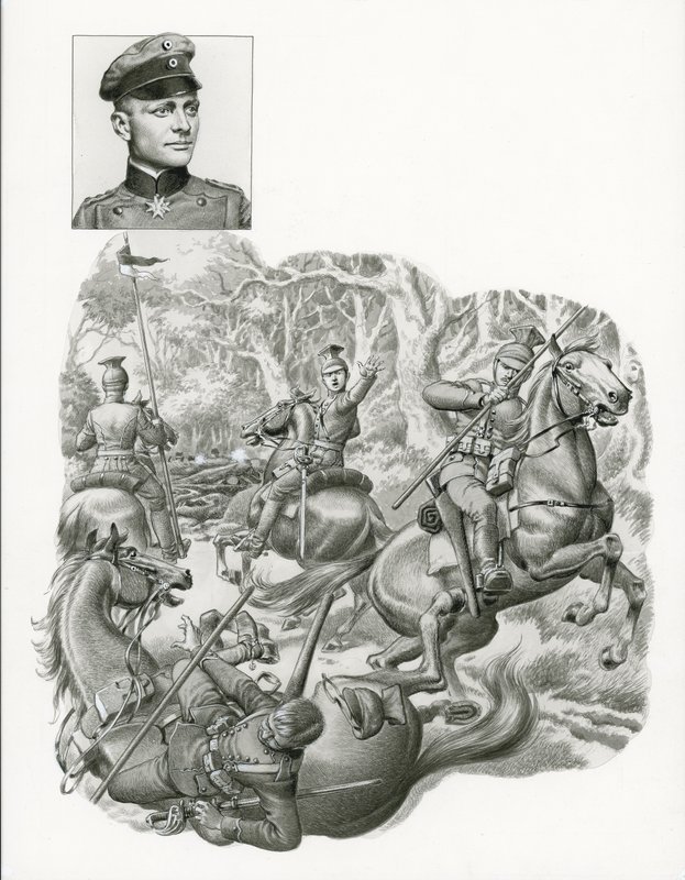 De Rode Baron, op het land door Pat (1907 95) Nicolle