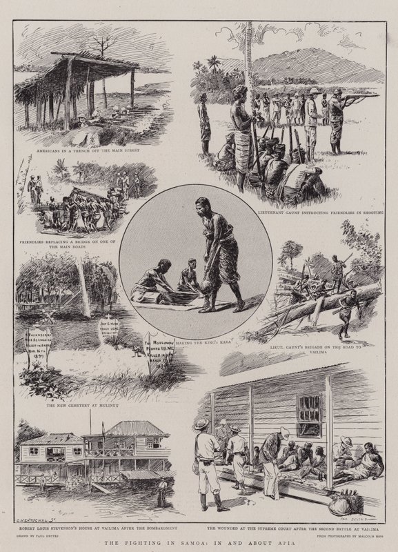 De gevechten in Samoa, in en rond Apia door Paul Destez