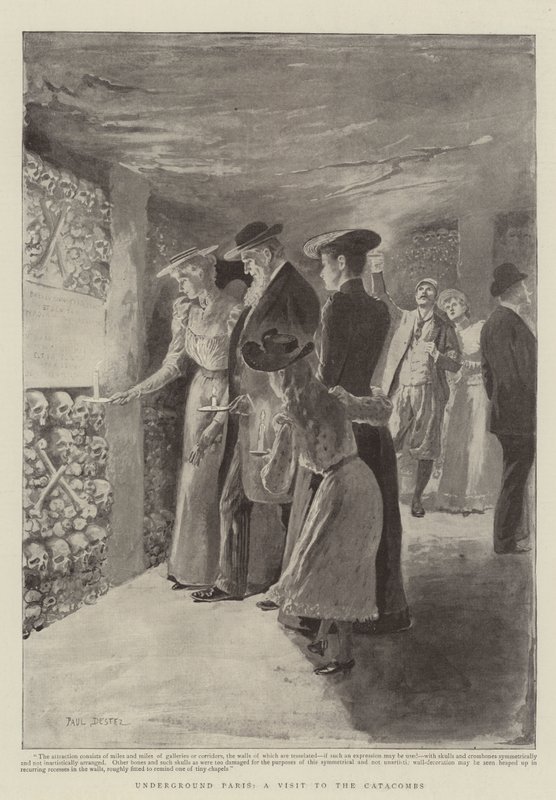 Ondergronds Parijs, een bezoek aan de catacomben door Paul Destez