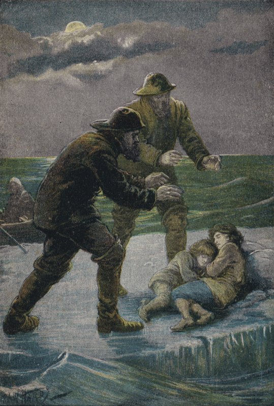 Redding van twee kinderen van een drijvende ijsschots, 1831 door Paul Hardy