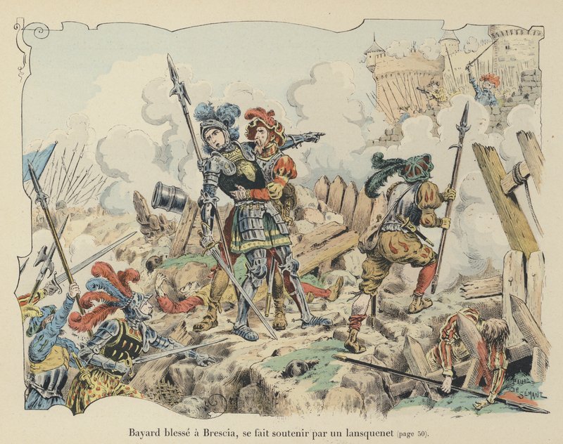 De Chevalier de Bayard gewond bij het Beleg van Brescia, Italië, 1512 door Paul de Semant