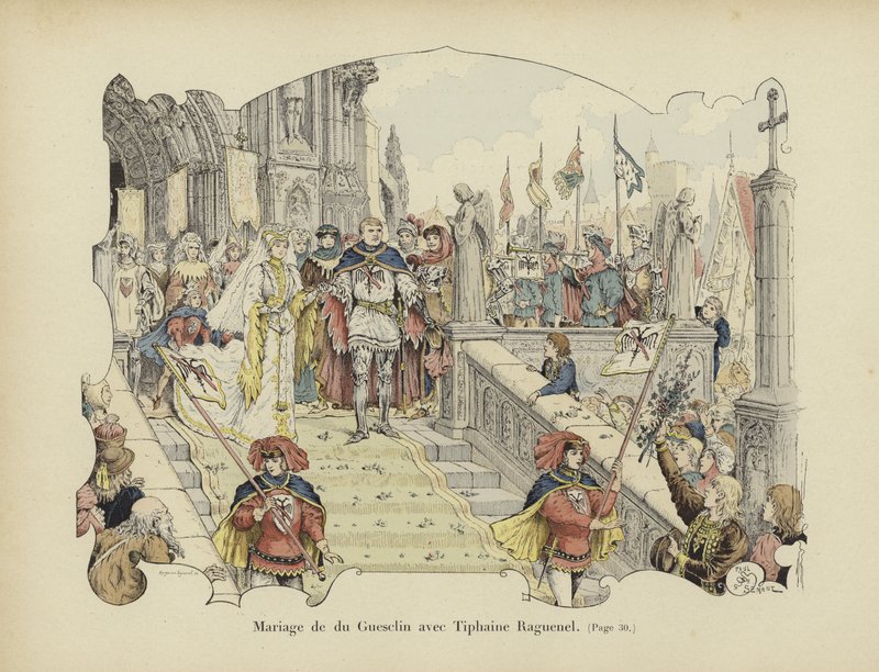 Huwelijk van Bertrand du Guesclin en Tiphaine Raguenel door Paul de Semant