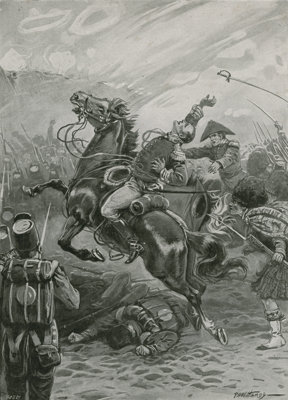 De dood van Sir Edward Pakenham in de Slag bij New Orleans, 1814 door Paul Hardy