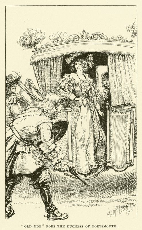 "Old Mob" berooft de hertogin van Portsmouth (gravure) door Paul Hardy