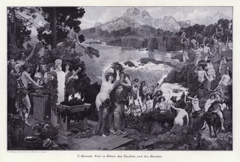 Feest ter ere van Bacchus en Ariadne door Paul Jean Gervais
