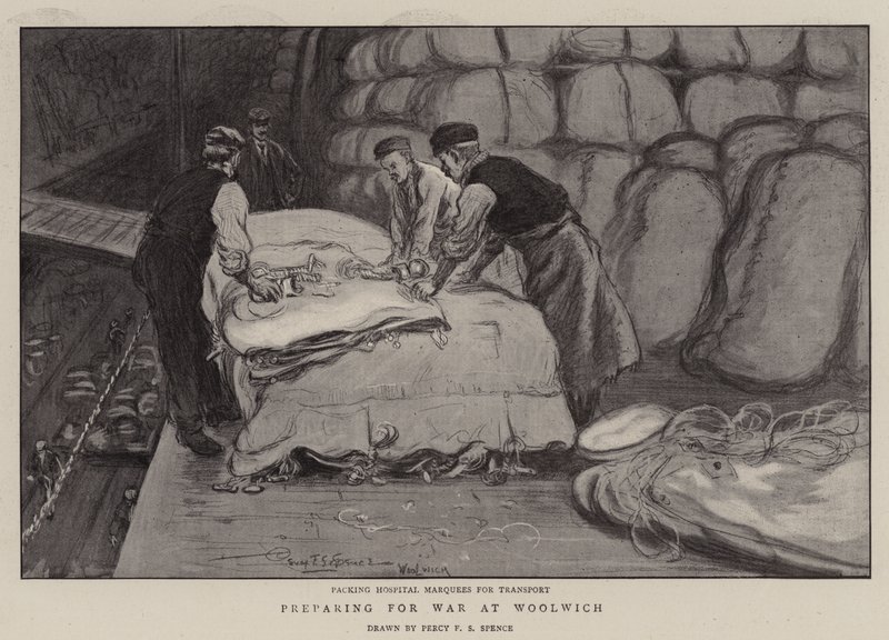 Voorbereidingen voor de oorlog in Woolwich door Percy F.S. Spence