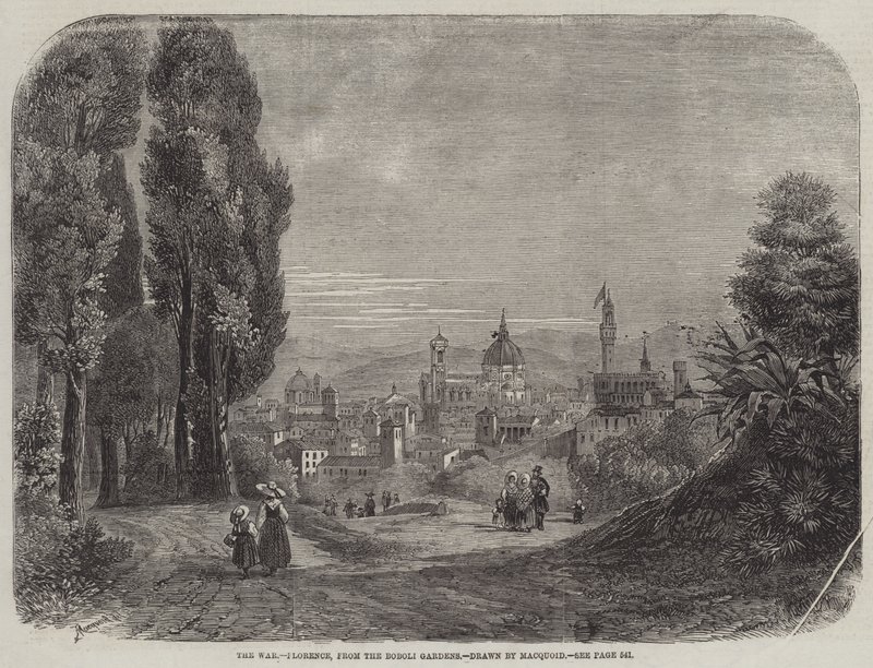 De oorlog, Florence, vanuit de Boboli-tuinen door Percy Macquoid