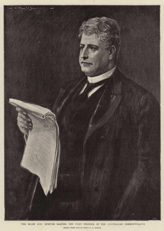 De Zeer Eerwaarde Edmund Barton, de Eerste Premier van het Australische Gemenebest door Percy F.S. Spence