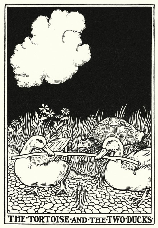 Fabels van La Fontaine: De schildpad en de twee eenden door Percy James Billinghurst