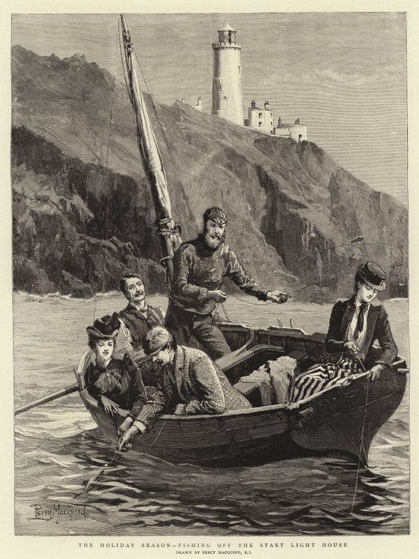 Het Vakantieseizoen, Vissen bij de Start Vuurtoren door Percy Macquoid