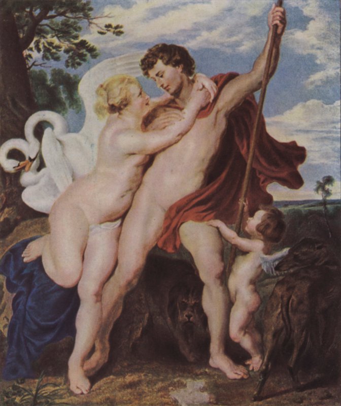 Venus en Adonis door Peter Paul Rubens