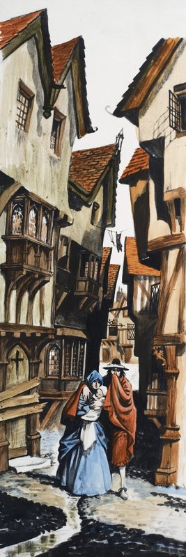 Familie wandelt door de stad door Peter Jackson