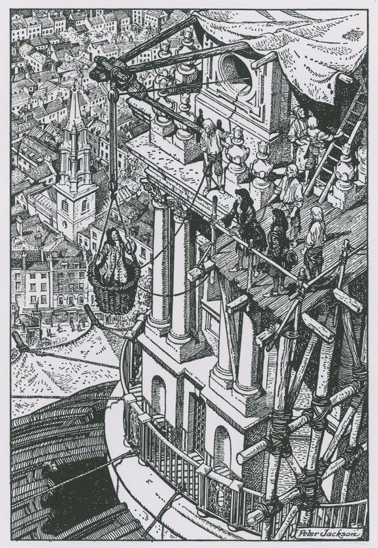 Sir Christopher Wren inspecteert de voortgang op de koepel door Peter Jackson
