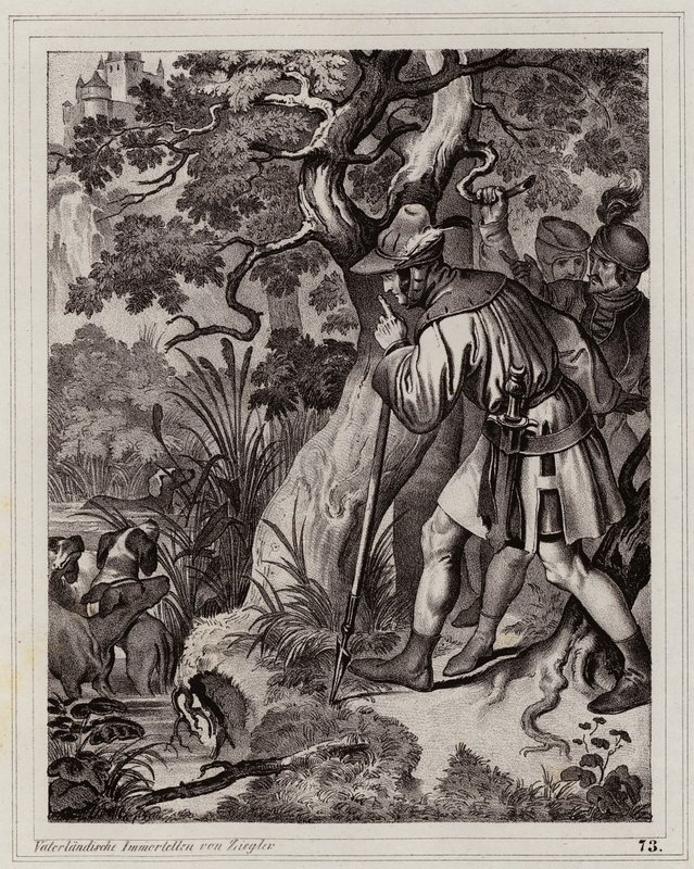 Ontdekking van de thermale bronnen van Baden, Oostenrijk door Peter Johann Nepomuk Geiger