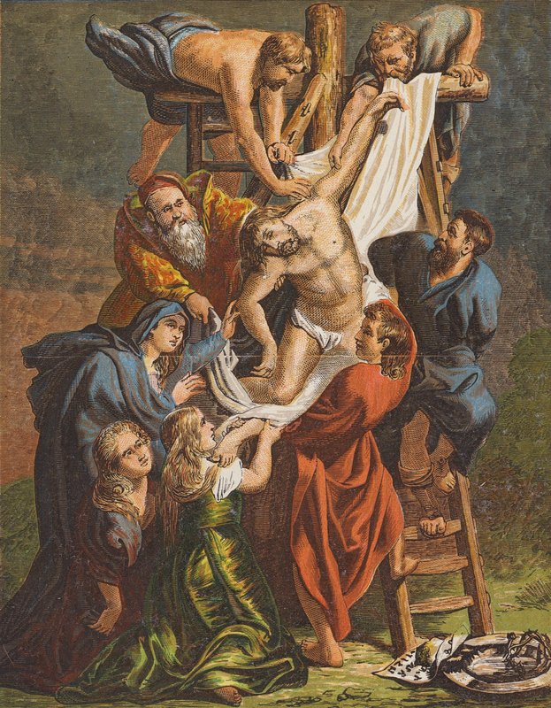 Afdaling van Jezus Christus van het Kruis door Peter Paul (after) Rubens