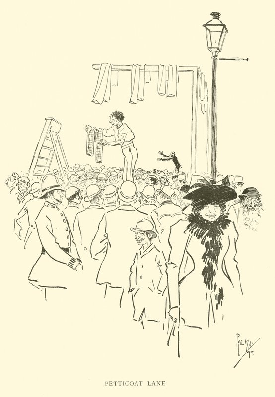 Cartoon door Phil May, uit de jaren 1890 door Phil May